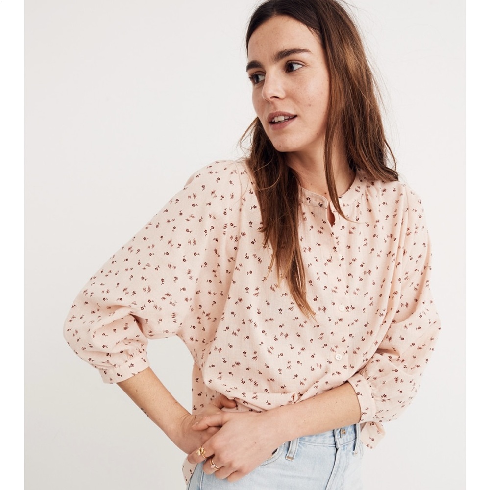 Madewell Peasant Top in Delicate Floral, XS